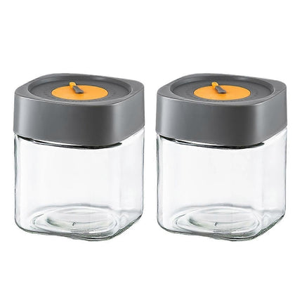 2pcs Glass Jars with Airtight Lids Overnight Oats Salad Food Storage Containers.