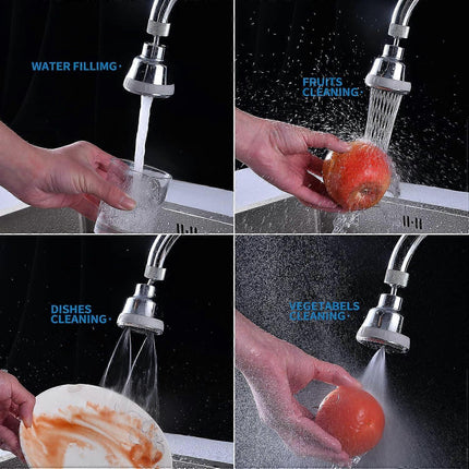 (Chrome)4 Spray Modes Faucet Aerator,360 Degree Faucet Sprayer Attachment,Big Angle Kitchen Faucet Aerator,Swivel Faucet Extender,Sink Sprayer Attachm.