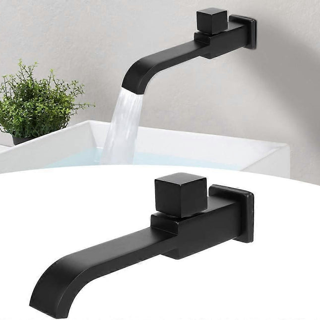 G1/2 Modern Brass Wall Mounted Faucets Bathroom Wall Mounted Faucet Single Hole Cold Water Faucet for Kitchen Bath Wash Basin Sink Matte Black.