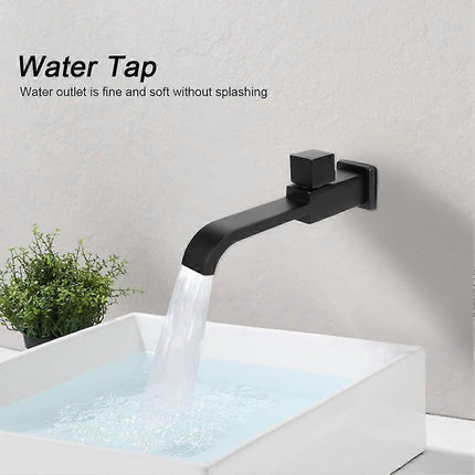 G1/2 Modern Brass Wall Mounted Faucets Bathroom Wall Mounted Faucet Single Hole Cold Water Faucet for Kitchen Bath Wash Basin Sink Matte Black.