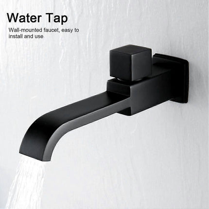 G1/2 Modern Brass Wall Mounted Faucets Bathroom Wall Mounted Faucet Single Hole Cold Water Faucet for Kitchen Bath Wash Basin Sink Matte Black.