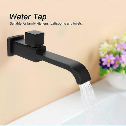 G1/2 Modern Brass Wall Mounted Faucets Bathroom Wall Mounted Faucet Single Hole Cold Water Faucet for Kitchen Bath Wash Basin Sink Matte Black.