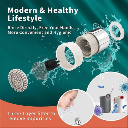 Swivel Faucet-Extender Sink-Aerator - 2 Mode Splash Water Filter Extension, Kitchen Bathroom 360 Rotatable Spray Attachment, Multifunctional Universal.