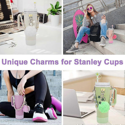 stanley Cup Accessory Set - Water Bottle Handle Strap, Siliocne Stanley Cup Boot, Stanley Charms Stanley Cup 40 Oz Tumbler.