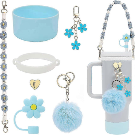 Stanley Cup Accessory Set - Water Bottle Handle Strap, Siliocne Stanley Cup Boot, Stanley Charms Stanley Cup 40 oz Tumbler.