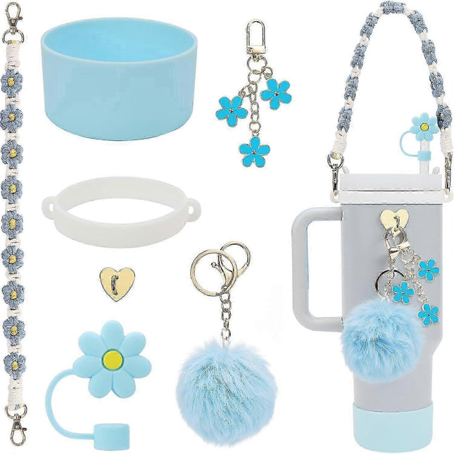 Stanley Cup Accessory Set - Water Bottle Handle Strap, Siliocne Stanley Cup Boot, Stanley Charms Stanley Cup 40 oz Tumbler.