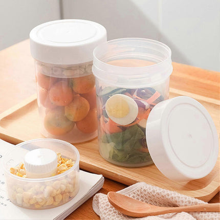 750ml Plastic Salad Jar with Built-in Dressing Cup Leakproof Lunch Box.