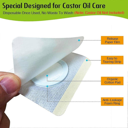 12PCS Hypoallergenic Castor Oil Pack Wrap for Belly Button, Disposable Castor Oil Wrap Pat.