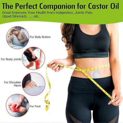 12PCS Hypoallergenic Castor Oil Pack Wrap for Belly Button, Disposable Castor Oil Wrap Pat.