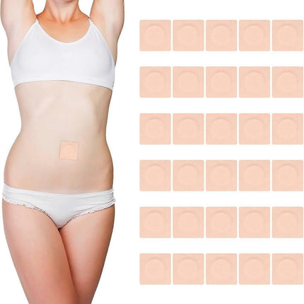 30pcs Castor Oil Pack Wrap for Belly Button, 2.76in Self-Adhesive Castor Oil.