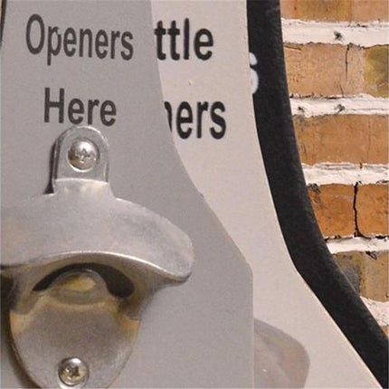 1Pc Retro Creative Wall Mounted Beer Style Decorative Hanger Bottle Opener-Grey.