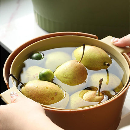 Multifunctional Drain Basket Burrs-free Plastic Double-Layer-Brown S.