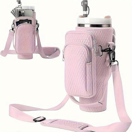 Water Bottle Holder For Stanley 40oz Tumbler With Sling, Adjustable Shoulder Strap Straw Cover For Stanley Cup Accessories.