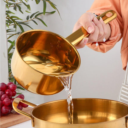 1L Water Scoop Anti-rust Stainless Steel Bathing Ladle-Golden.