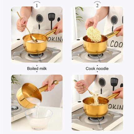 1L Water Scoop Anti-rust Stainless Steel Bathing Ladle-Golden.