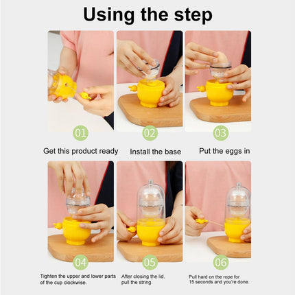 Egg Shaker Reusable Manual Blender Kitchen Tools-Yellow.