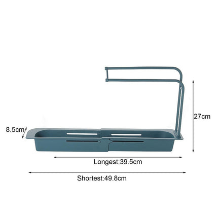 Sink Drain Tray Plastic Quick Drainage Storage Rack-Blue.