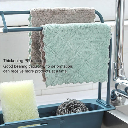 Sink Drain Tray Plastic Quick Drainage Storage Rack-Blue.