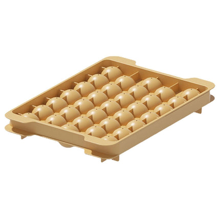 Ice Cube Mold Compartment Large Capacity PP Multi-grid Lidded Ice Ball Maker Kitchen Supplies-Yellow.
