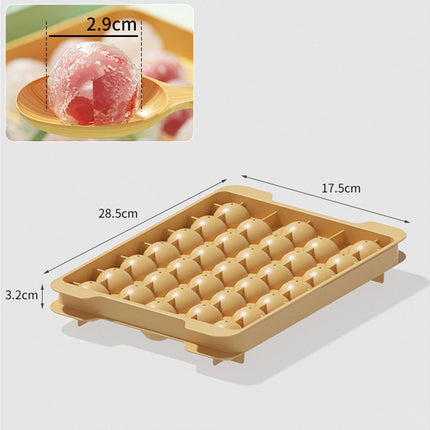 Ice Cube Mold Compartment Large Capacity PP Multi-grid Lidded Ice Ball Maker Kitchen Supplies-Yellow.