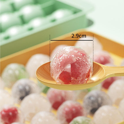Ice Cube Mold Compartment Large Capacity PP Multi-grid Lidded Ice Ball Maker Kitchen Supplies-Yellow.