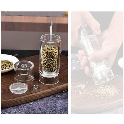 Refillable Pepper Grinder Adjustable Acrylic Minimalist Design Spices Mill Household Supplies-M.