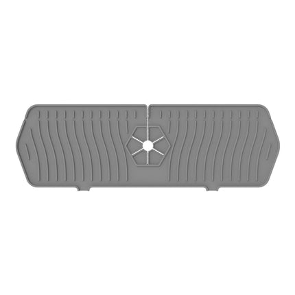 Sink Faucet Mat Silicone Splash-proof Drain Pad-Grey M.