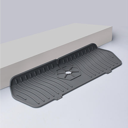 Sink Faucet Mat Silicone Splash-proof Drain Pad-Grey M.