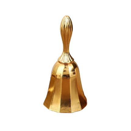 Portable Call Bell Widely Use Zinc Alloy Solid Decorative Dinner Handbell for Home-Golden.