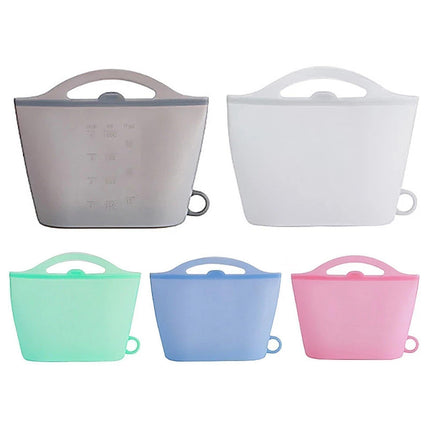 Reusable Eco-friendly Silicone Fridge Food Organizer Sealing Storage Pouch Bag-Pink 1500ML.