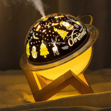 Christmas Planet Humidifier with Night Light, 250ml Air Mist Maker.