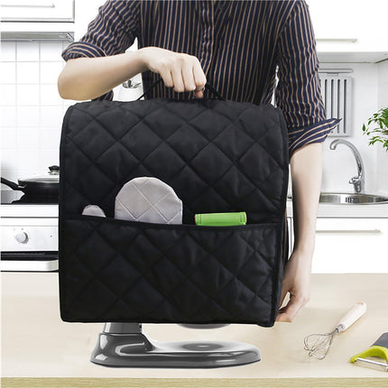 Mixer Cover Soft Touching with Pockets 5 Colors secure to Use Dust Cover for Kitchen-Black.
