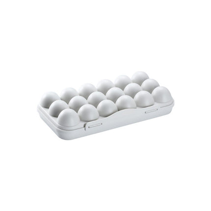 Buckle Type Egg Storage Box with Lid PP Fresh Preservation Egg Organizer Kitchen Tools-Gray 18 Grid.