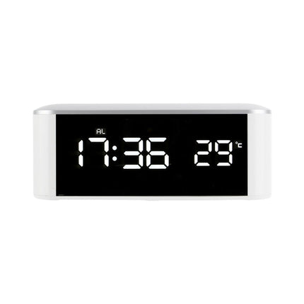 Digital Alarm Clock Precise 12/24 Hour Temperature Display Large Screen Smart LED Clock Bedside Digital Alarm Clock for Home-White.