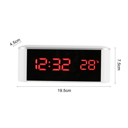 Digital Alarm Clock Precise 12/24 Hour Temperature Display Large Screen Smart LED Clock Bedside Digital Alarm Clock for Home-White.