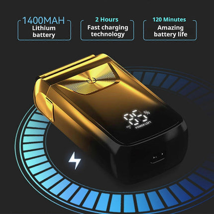 5-in-1 Bald Shaver for Men, LED Display, 3-Speed Electric Beard Razor.