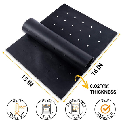 1/3/5Pcs Heat Resistant Non Stick BBQ Grill Mat PTFE Barbecue Pad Picnic Tools-3pcs.