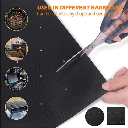 1/3/5Pcs Heat Resistant Non Stick BBQ Grill Mat PTFE Barbecue Pad Picnic Tools-3pcs.