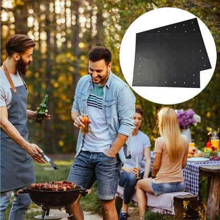 1/3/5Pcs Heat Resistant Non Stick BBQ Grill Mat PTFE Barbecue Pad Picnic Tools-3pcs.