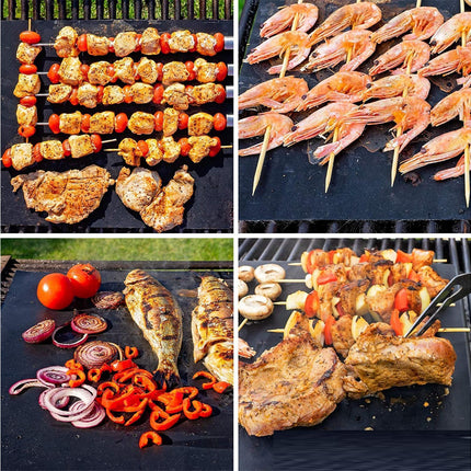 1/3/5Pcs Heat Resistant Non Stick BBQ Grill Mat PTFE Barbecue Pad Picnic Tools-3pcs.