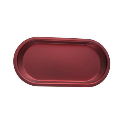 Storage Tray Mini Portable Oval Stainless Steel Towel Tray for Household-Red L.