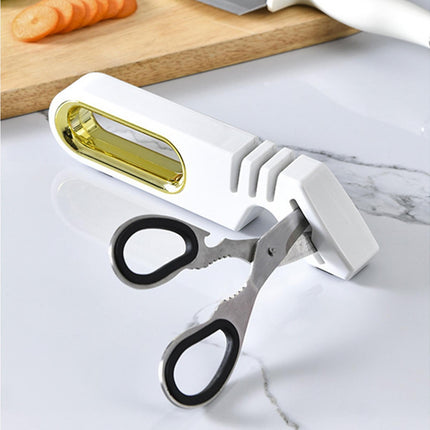 Sharpening Stone Tungsten Steel Scissors Whetstone-White.