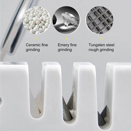 Sharpening Stone Tungsten Steel Scissors Whetstone-White.