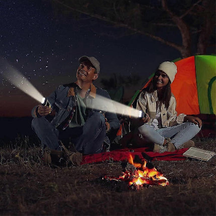 2pcs Hand-Crank Solar Flashlights Emergency Mini LED Torch for Survival Kits.
