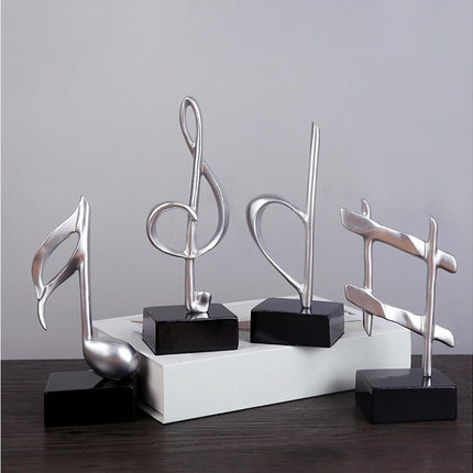 Mini Musical Note Music Present Home Living Room Piano Bedroom Desktop Decor-Silver D.