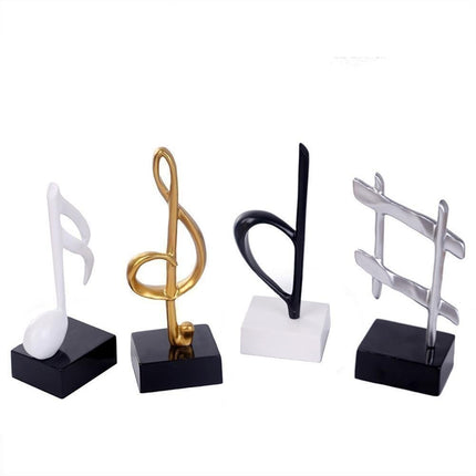 Mini Musical Note Music Present Home Living Room Piano Bedroom Desktop Decor-Silver D.