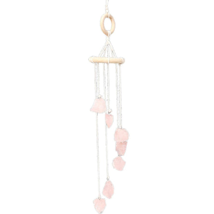 Wind Chime Wall-mounted Bright Faux Crystal Pendant-Pink.