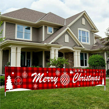 Christmas Santa Claus Letter Porch Door Background Hanging Banner Party Decor-B.