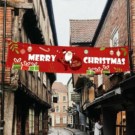 Christmas Santa Claus Letter Porch Door Background Hanging Banner Party Decor-B.
