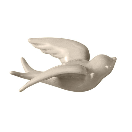 Attractive Hanging Pendant Widely Use Ceramic 3D Bird Shape Wall Crafts Ornaments for Home-Grey S.